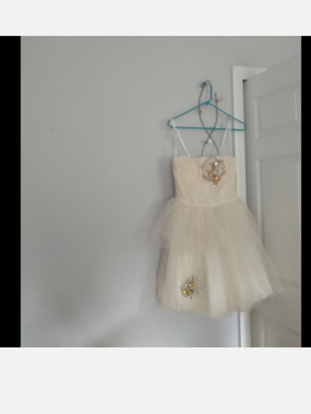 Basix Womens Embellished Formal Strapless Mini Dress Sz 4